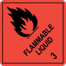 Flammable Liquid 3 - 50mm x 50mm - RED - - 250 LABELS PER ROLL